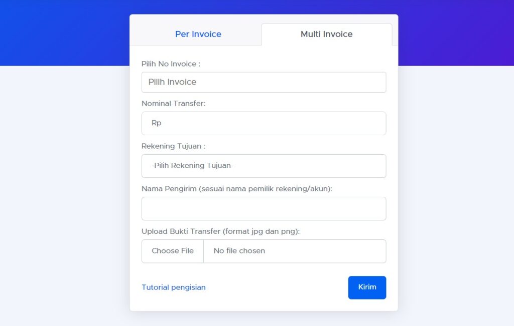 Konfirmasi Pembayaran Multi Invoice