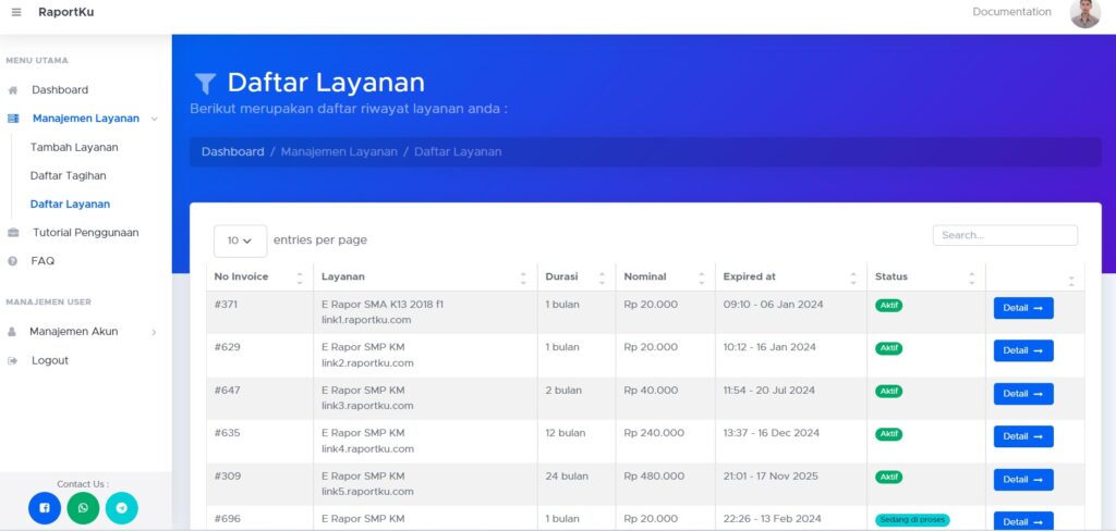 Daftar Layanan