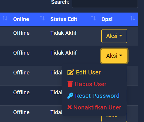 Tombol Edit Data Guru di Erapor