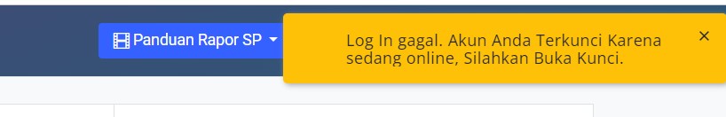 Peringatan Akun Anda Terkunci Karena Sedang Online Di Rapor SP