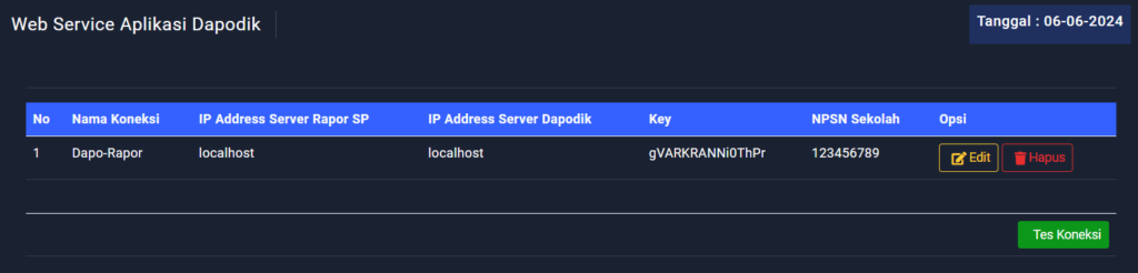 Daftar Webservice E Rapor